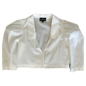 We Wore What Cropped Puff Sleeve Blouse